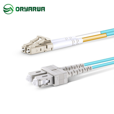 LC UPC To SC UPC Duplex Fiber Optic Patch Cord OM3
